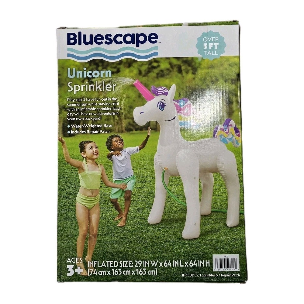 Bluescape 5ft Unicorn Sprinkler Inflatable Sprinkler Pool Toys Outdoor Yard Fun